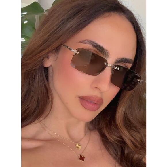 NEW Gucci GG1941S Silver Brown Rimless Unisex Sunglasses $545 main image 7